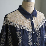 〔No.9309〕Blus Kemeja Bordir Karin【Estimasi Tersedia Awal Oktober 2026】