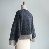 [No. 9329] Baby Alpaca Knit Two-Tone Cardigan [Scheduled for late September 2026 arrival]