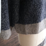 [No. 9329] Baby Alpaca Knit Two-Tone Cardigan [Scheduled for late September 2026 arrival]
