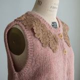 ベビーアルパカknit  lacyカラーベスト