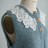 ベビーアルパカknit  lacyカラーベスト