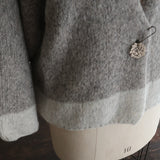 [No. 9329] Baby Alpaca Knit Two-Tone Cardigan [Scheduled for late September 2026 arrival]