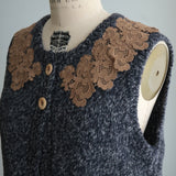 ベビーアルパカknit  lacyカラーベスト