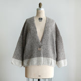 [No. 9329] Baby Alpaca Knit Two-Tone Cardigan [Scheduled for late September 2026 arrival]