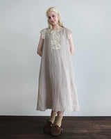 〔No.9420〕フレンチリネンlacyノースリーブワンピース【2027年3月下旬入荷予定】