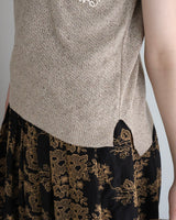 〔No.9442〕silkメランジknitベスト【2027年4月下旬入荷予定】