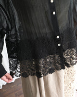 〔No.9454〕コットンボイルワッシャーlacyシャツブラウス【2027年4月下旬入荷予定】
