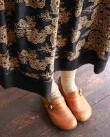 〔No.9418〕綿シルク花影刺繍スカート【2027年5月中旬入荷予定】