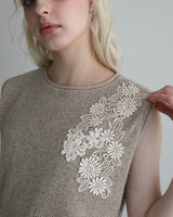〔No.9442〕silkメランジknitベスト【2027年4月下旬入荷予定】
