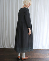 〔No.9474〕コットンワッシャーlacy九分袖ワンピース【2027年2月下旬入荷予定】