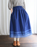 〔No.9475〕コットンワッシャーlacyスカート【2027年2月下旬入荷予定】