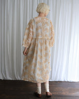 〔No.9415〕綿シルク花影刺繍ワンピース【2027年4月中旬入荷予定】