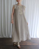 〔No.9420〕フレンチリネンlacyノースリーブワンピース【2027年3月下旬入荷予定】