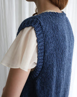 〔No.9430〕organicコットンスラブknitベスト【2027年3月下旬入荷予定】