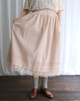 〔No.9475〕コットンワッシャーlacyスカート【2027年2月下旬入荷予定】