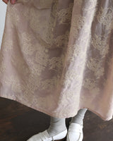 〔No.9416〕綿シルク花影刺繍ノースリーブワンピース【2027年4月中旬入荷予定】