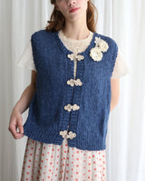 〔No.9430〕organicコットンスラブknitベスト【2027年3月下旬入荷予定】
