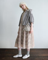 〔No.9416〕綿シルク花影刺繍ノースリーブワンピース【2027年4月中旬入荷予定】