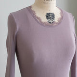 Cotton Cashmere Teleco Italian Lace Crew Neck Innerwear
