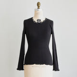 Cotton Cashmere Teleco Italian Lace Crew Neck Innerwear