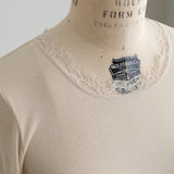 Cotton Cashmere Teleco Italian Lace Crew Neck Innerwear