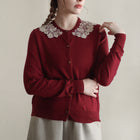 コットンカシミヤkint  lacyカラーカーディガン