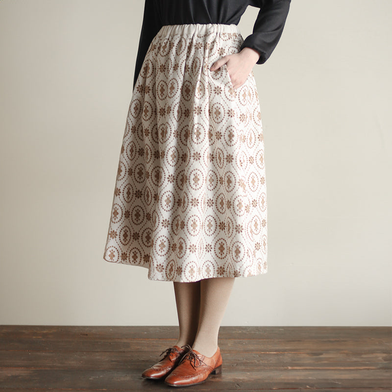 organicコットンemblem刺繍 スカート