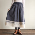 リネンコットンデニムスカート