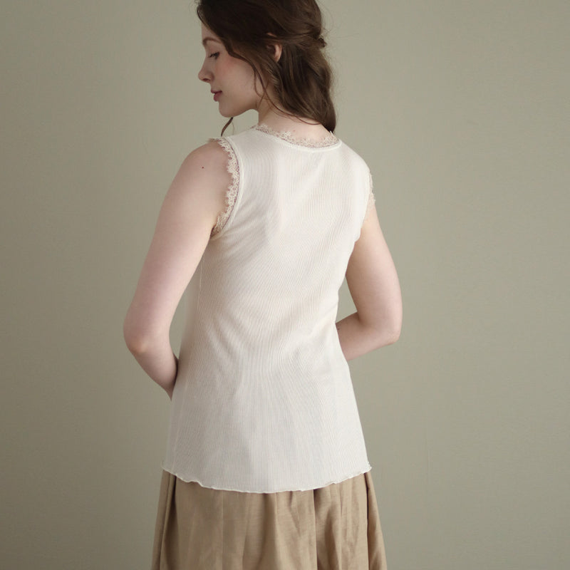 [Scheduled to arrive in early April 2025] 80 Supima Teleco Italian Lace Tank Top [Pre-order item/2025ss]