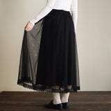 [Scheduled to arrive in late June 2025] Double tulle long skirt [Pre-order item/2025ss]