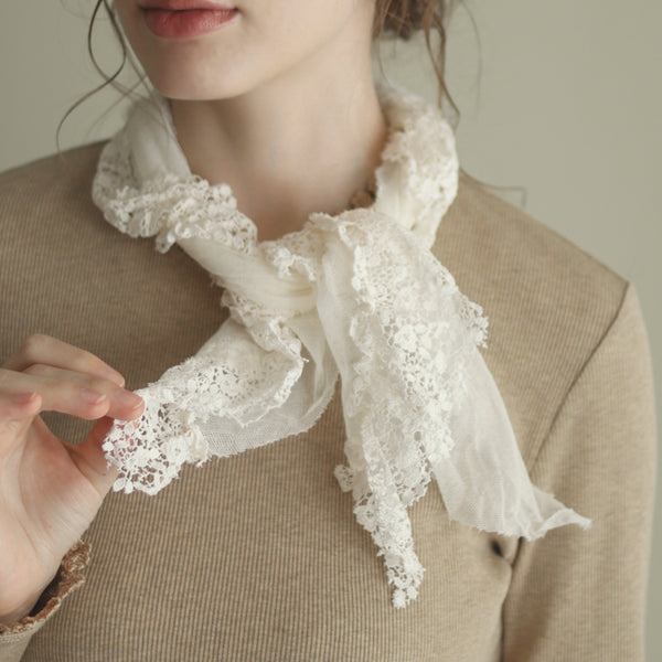 [Scheduled to arrive in late April 2025] English tulle floral pattern petite stole [Pre-order item/2025ss