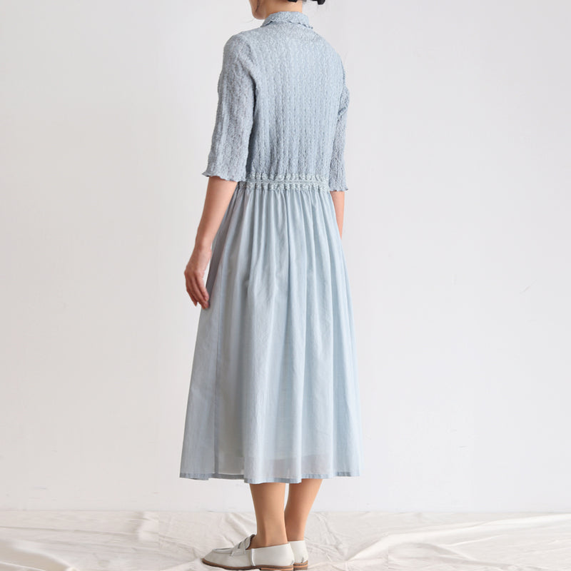 [Scheduled to arrive in early March 2024] Ruched embroidery dress [Now accepting reservations]