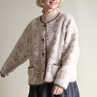 もこもこクロスステッチ刺繍ショートコート