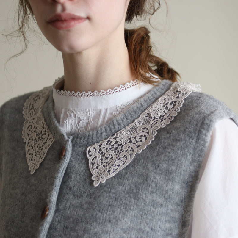 ブークレknit lacyカラーベスト