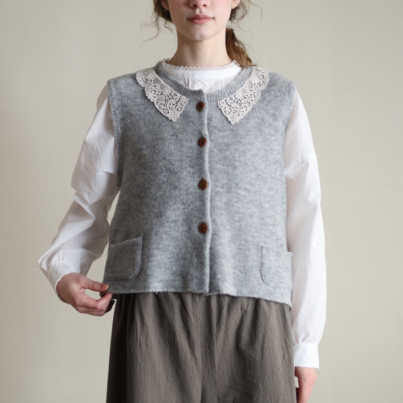 ブークレknit lacyカラーベスト