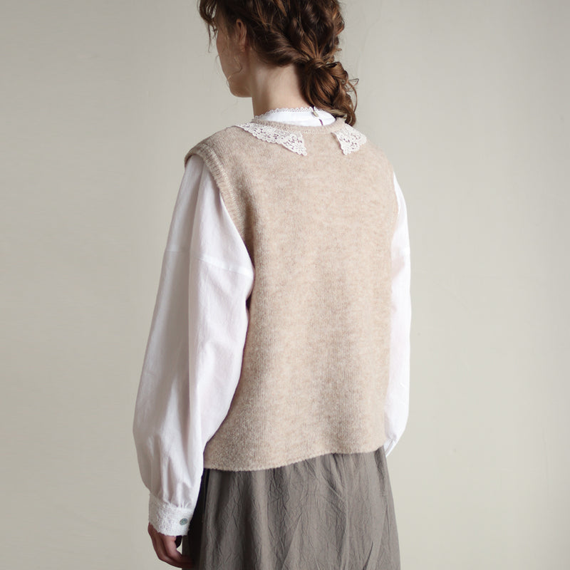 ブークレknit lacyカラーベスト