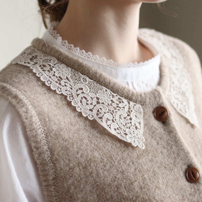 ブークレknit lacyカラーベスト