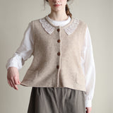 ブークレknit lacyカラーベスト