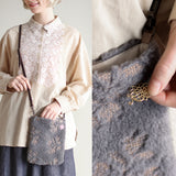 もこもこクロスステッチ刺繍ショルダーBag