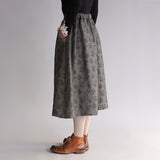 〔No.9313〕コットンリネンジャガードスカート【2026年9月下旬入荷予定】