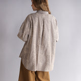 〔No.9309〕かりん刺繍シャツブラウス【2026年10月上旬入荷予定】