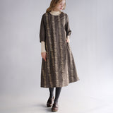 〔No.9308〕かりん刺繍コンビワンピース【2026年9月下旬入荷予定】