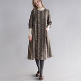 〔No.9308〕かりん刺繍コンビワンピース【2026年9月下旬入荷予定】