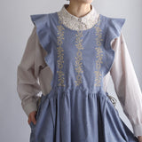 〔No.9307〕かりん刺繍エプロンワンピース【2026年10月上旬入荷予定】