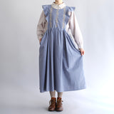 〔No.9307〕かりん刺繍エプロンワンピース【2026年10月上旬入荷予定】