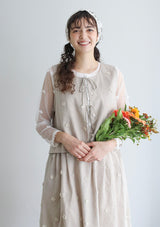 〔No.9215〕Rompi Bordir Pompom Katun Linen [Perkiraan Tersedia Akhir Mei 2026]