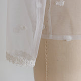 Sheer Tulle Pompom Embroidered Cardigan