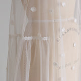 Sheer Tulle Pom-pom Embroidered Cami Dress