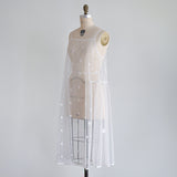 Sheer Tulle Pom-pom Embroidered Cami Dress