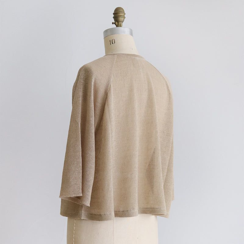 [Scheduled to arrive in early April 2024] French linen knit raglan cardie [Now accepting reservations]